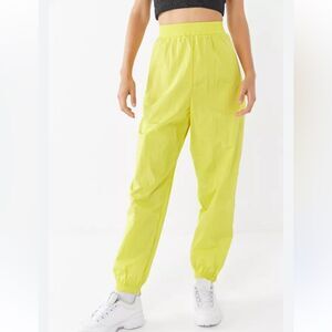 Urban Outfitters Ashley Neon Yellow Nylon Jogger Pants Women’s Small